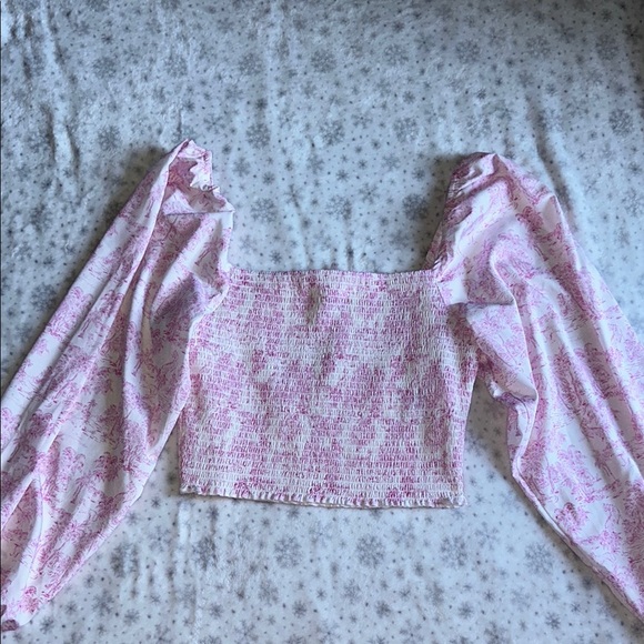 Pink Smocked Women's Top - Picture 3 of 6